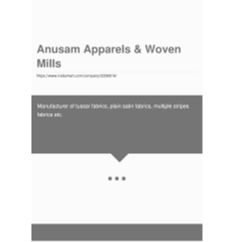 Anusam Apparels & Woven Mills